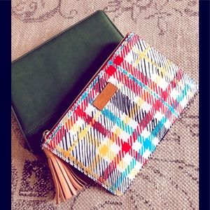 Dooney & Bourke | Plaid Leather Tassel Pouch
